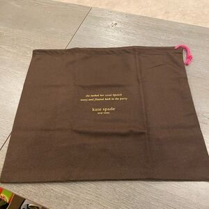 Kate Spade NWOT Crossbody size brown dustbag 11” x 13”